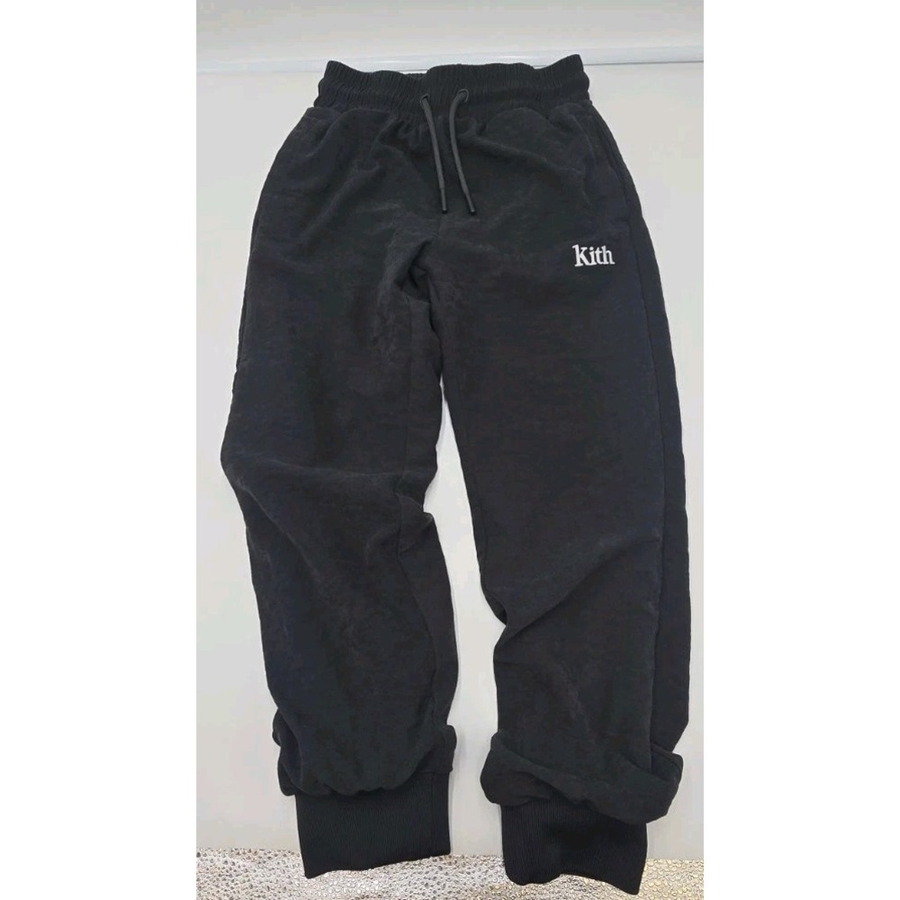 Kith Kids Black Joggers 7 Sweatpants Streetwear Logo Athleisure Luxury Unisex
